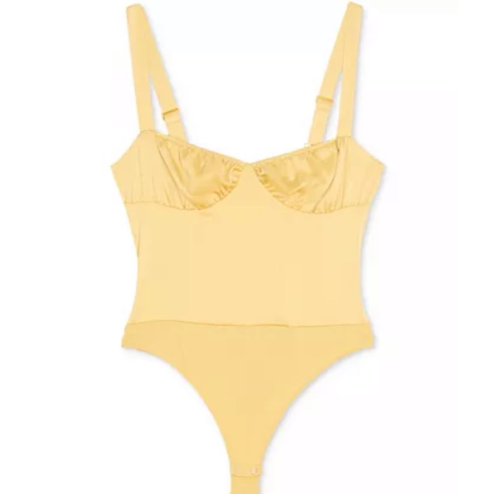 Danielle Bernstein Yellow Satin Bodysuit